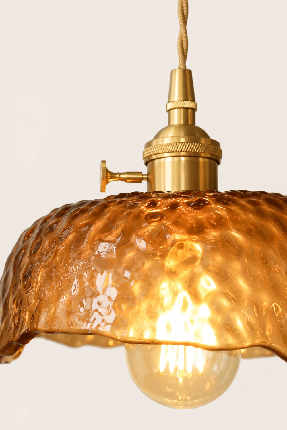 Vintage Brown Glass Pendant Light - Lumpaz