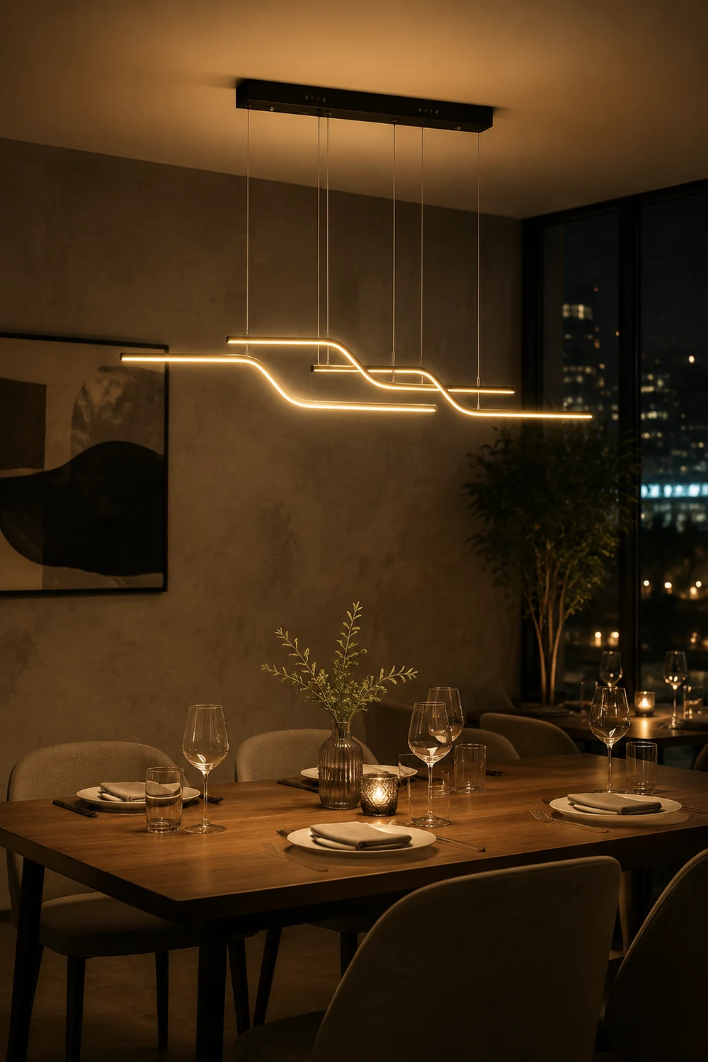 Minimalist Geometric Metal 3 Light Pendant Light, Dining Room - Lumpaz