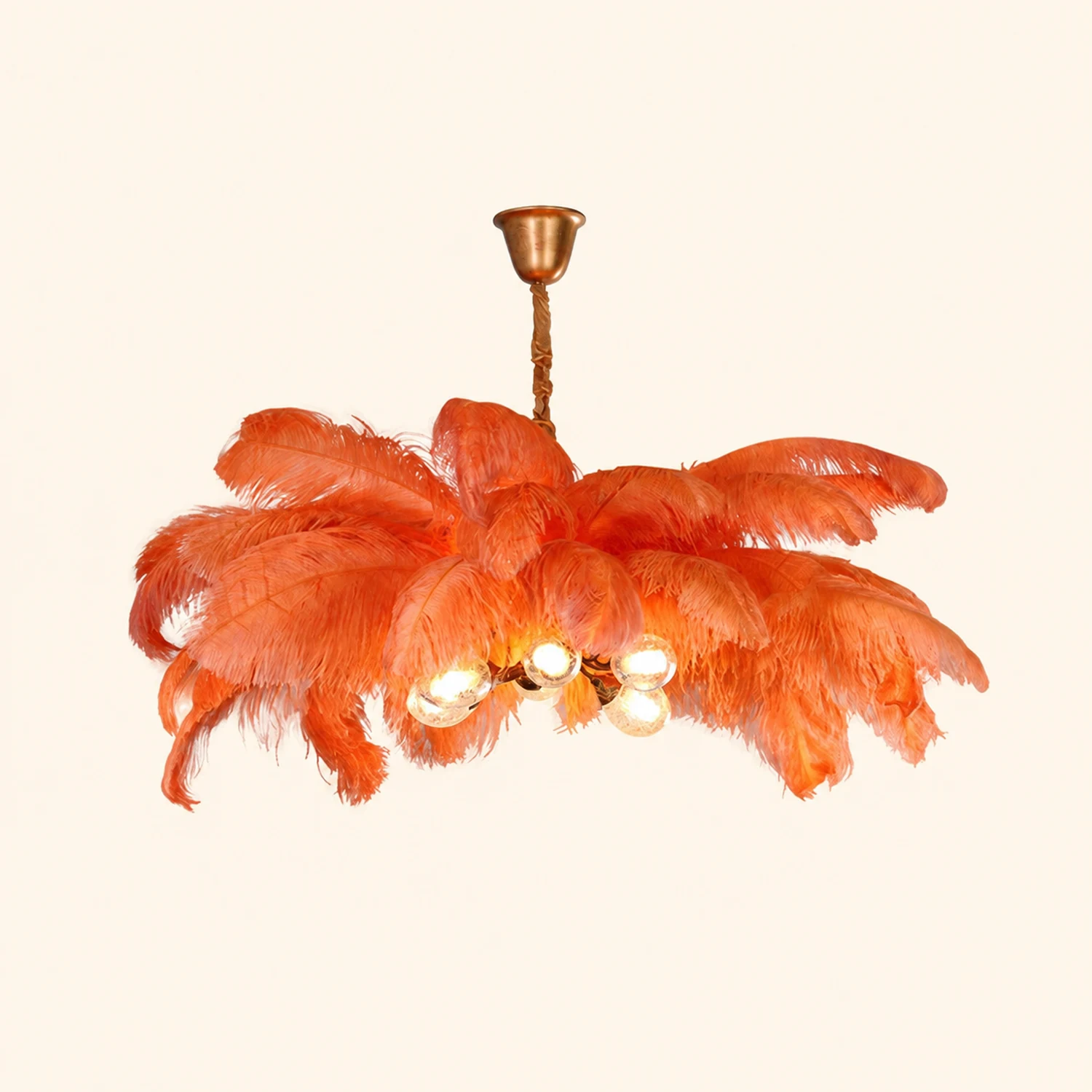 O'Moore Nordic Luxury Pendant Light, Brass/Feather - Lumpaz