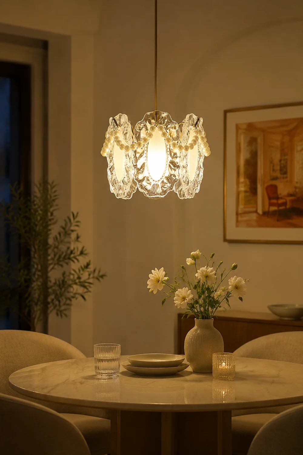 Floral Glass Pendant Lamp - Lumpaz