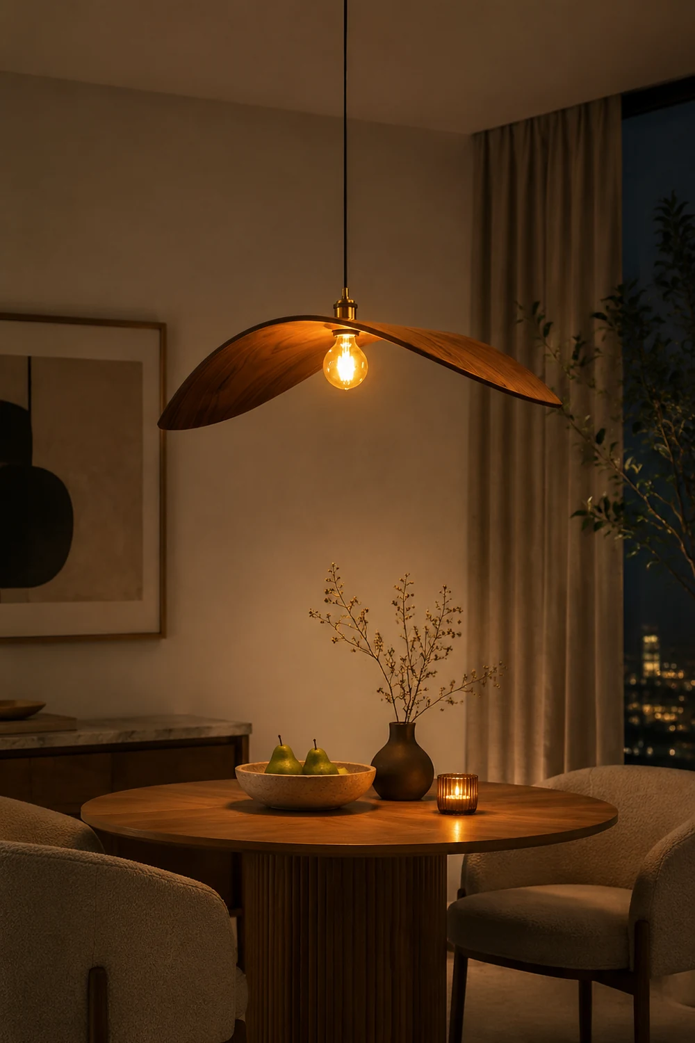 Curve Wooden Pendant Lamp - Lumpaz