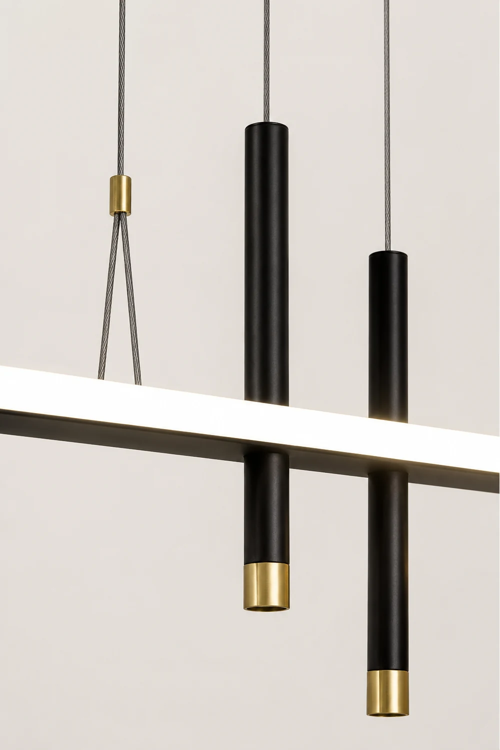 Madina Modern Ring Metal/Acrylic Pendant Light, Black/Gold - Lumpaz
