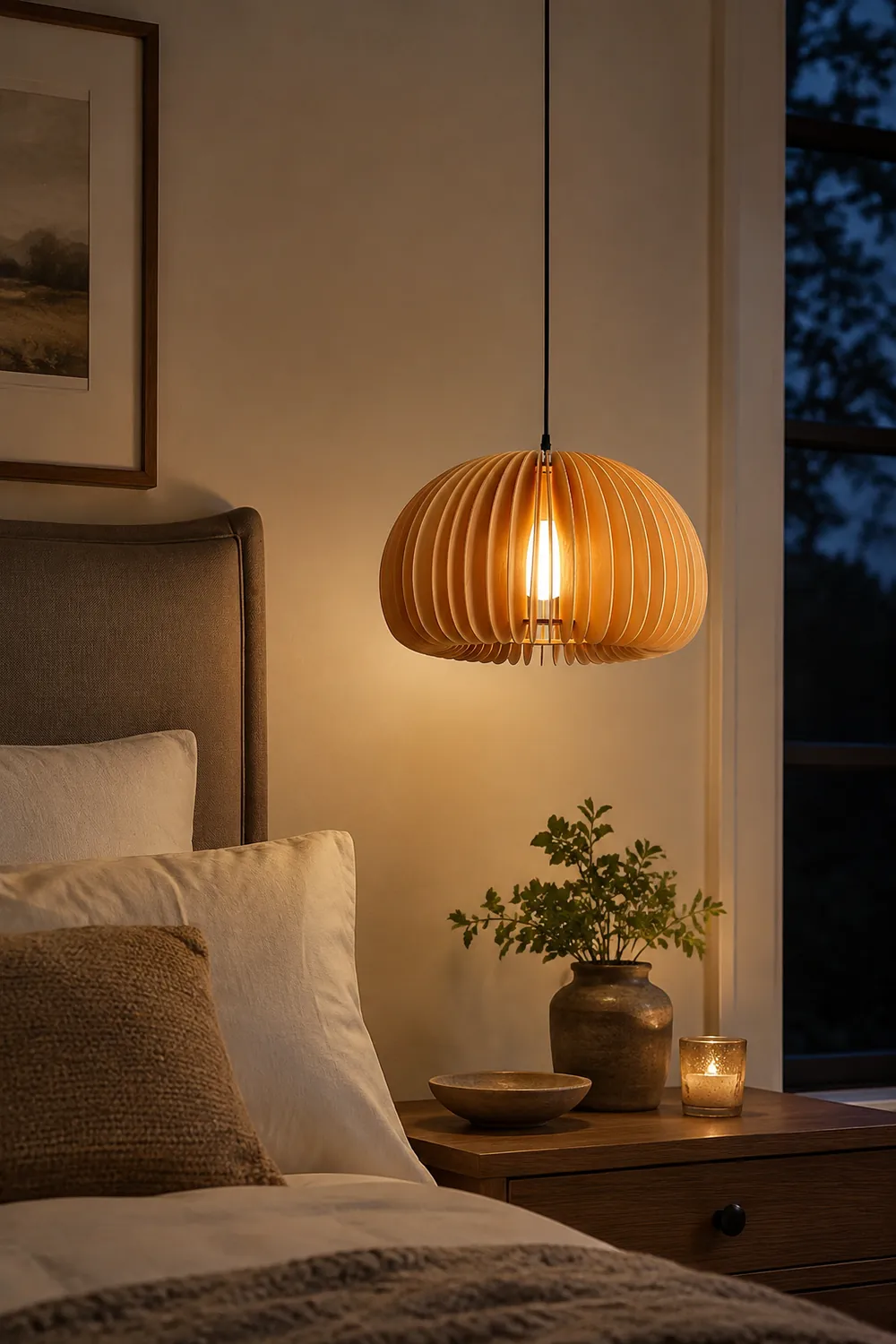 Wooden Pumpkin Pendant Lamp - Lumpaz