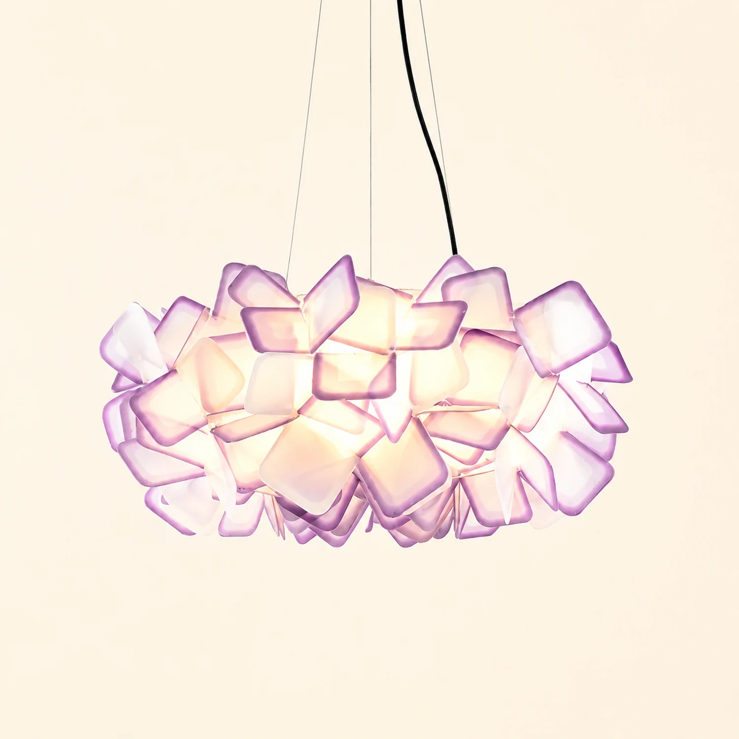 Bella Modern Decorative Flower Acrylic Pendant Light, Black/Blue - Lumpaz