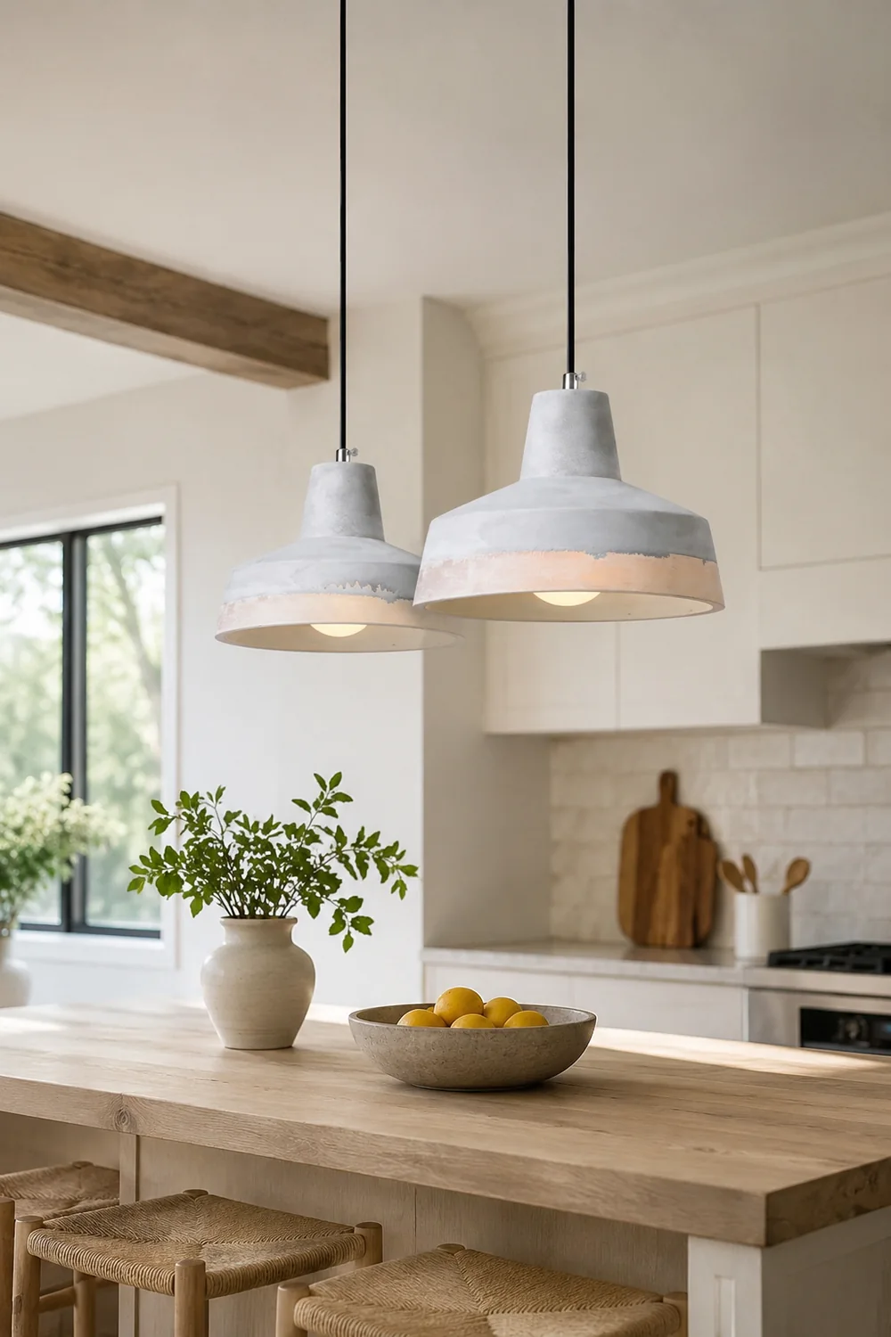 Delia Cement Pendant Light - Lumpaz