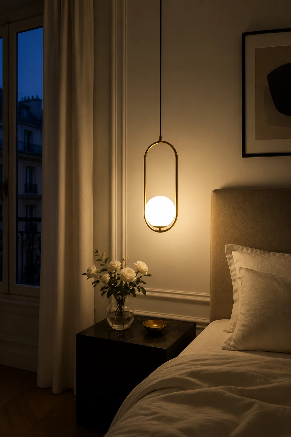 Valentina Globe Pendant Light, Gold/Black - Lumpaz