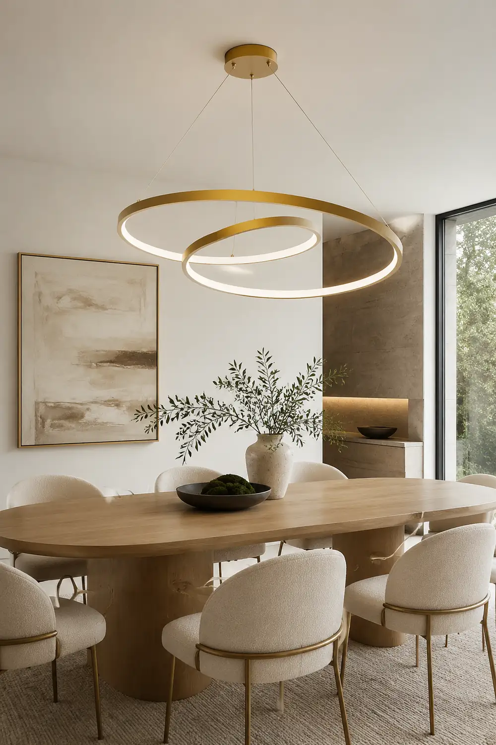 Arisha Pendant Light Curved Circle, Brass - Lumpaz