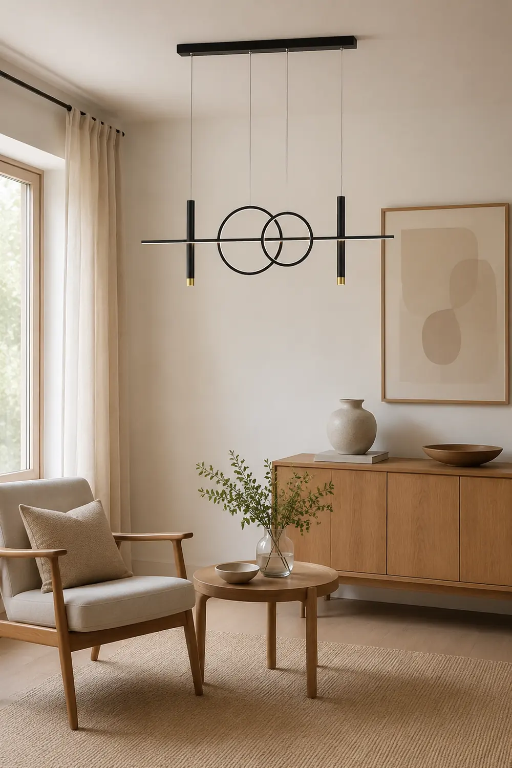 Madina Scandinavian Metal Pendant Light, Black/Gold - Lumpaz