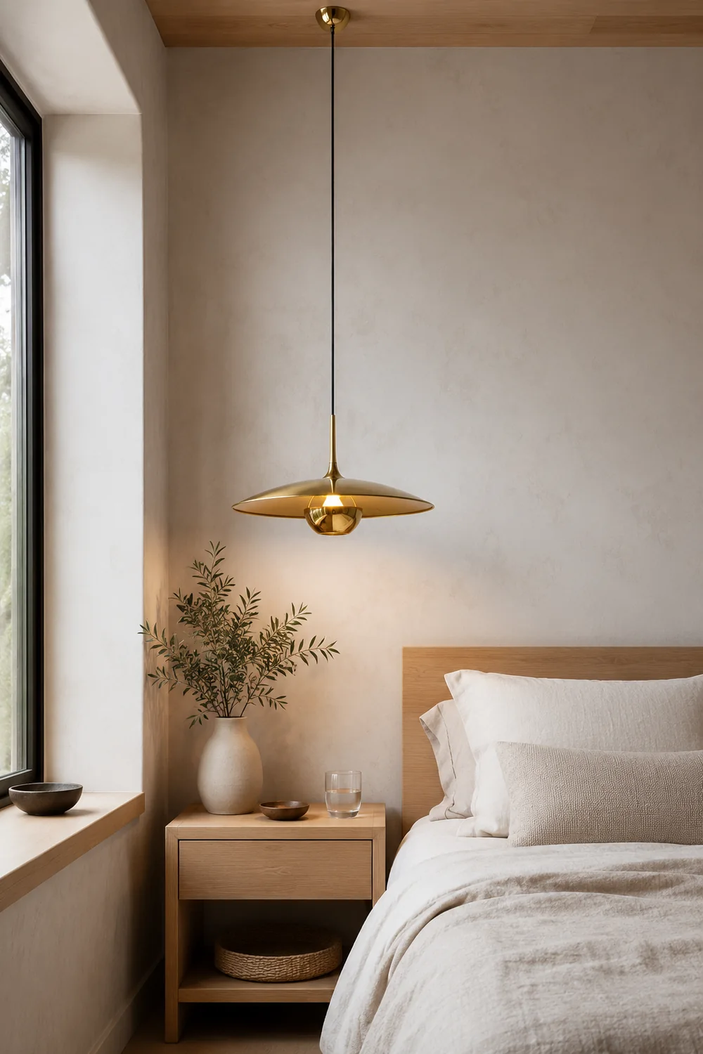 Cairns Minimalist Metal Pendant Light, Gold - Lumpaz