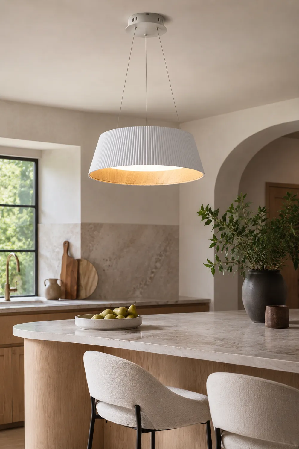Modern Ribbed Pendant Light - Lumpaz