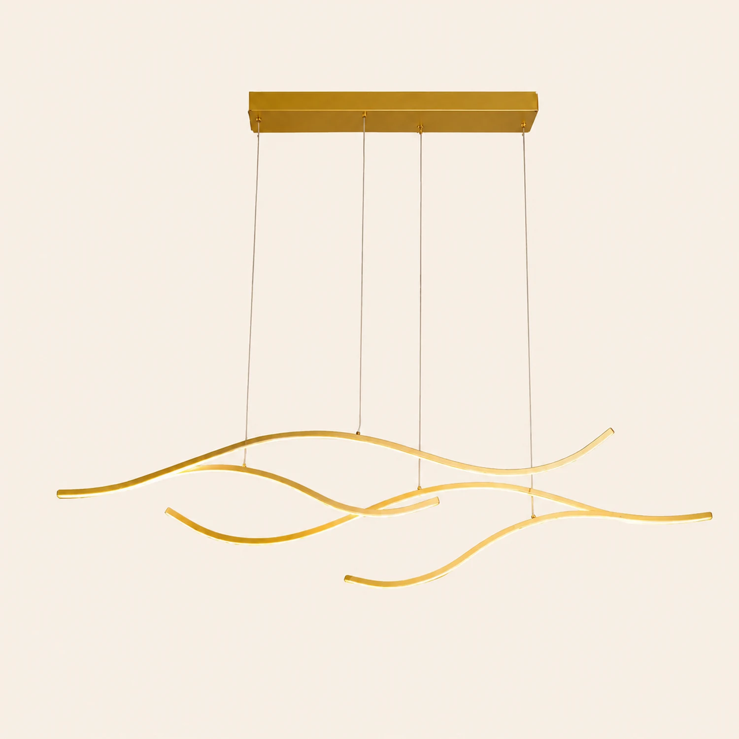 Pendant Light, Multi-Curved, Black/Gold, Metal - Lumpaz