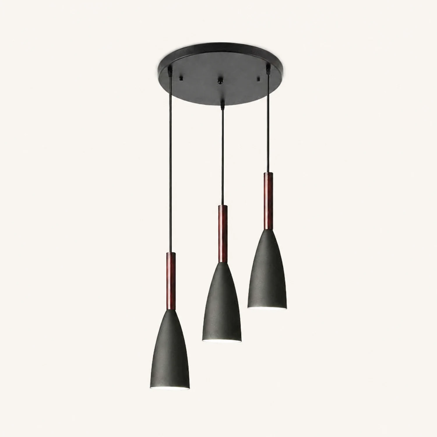 Morandi Kitchen Island Pendant Light Cluster, Wood/Metal - Lumpaz
