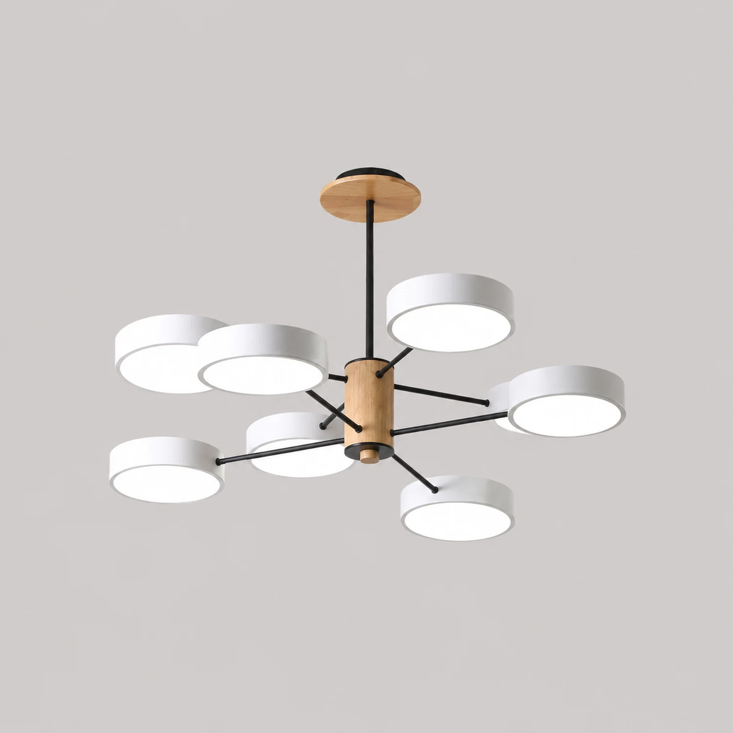 Sienna Art Deco Pendant Light, White/Green/Gray, Metal/Wood - Lumpaz