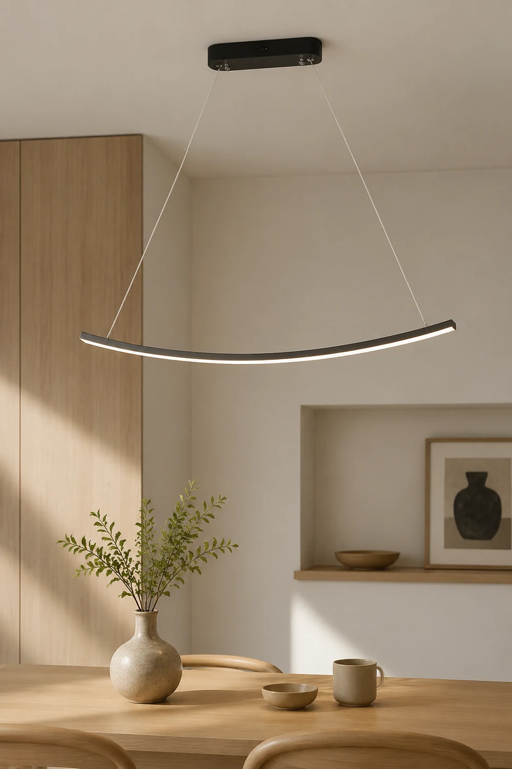 Minimalist Linear Metal Pendant Light - Lumpaz