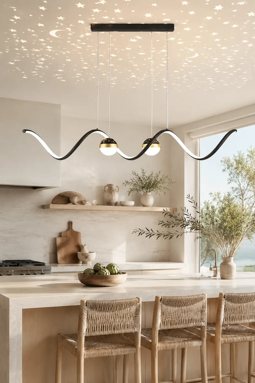Madina Nordic Globe Wavy Metal/Acrylic Pendant Light - Lumpaz