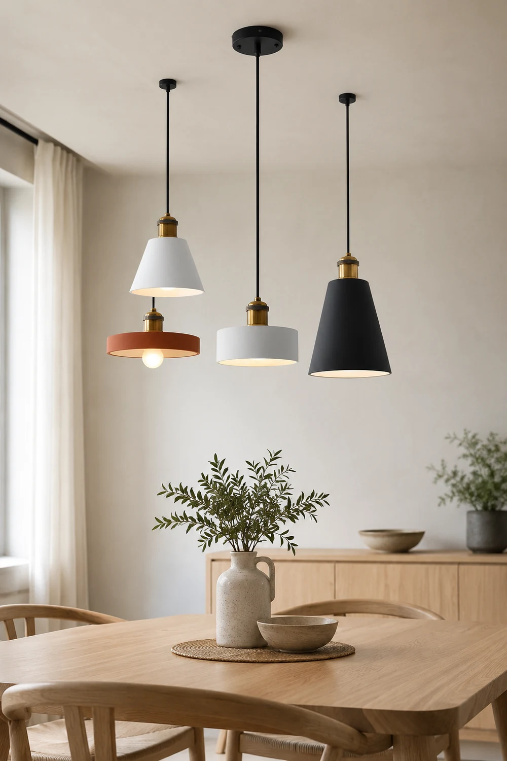 Morandi Pendant Light Colorful Art Deco, Metal/Resin, Bedroom - Lumpaz