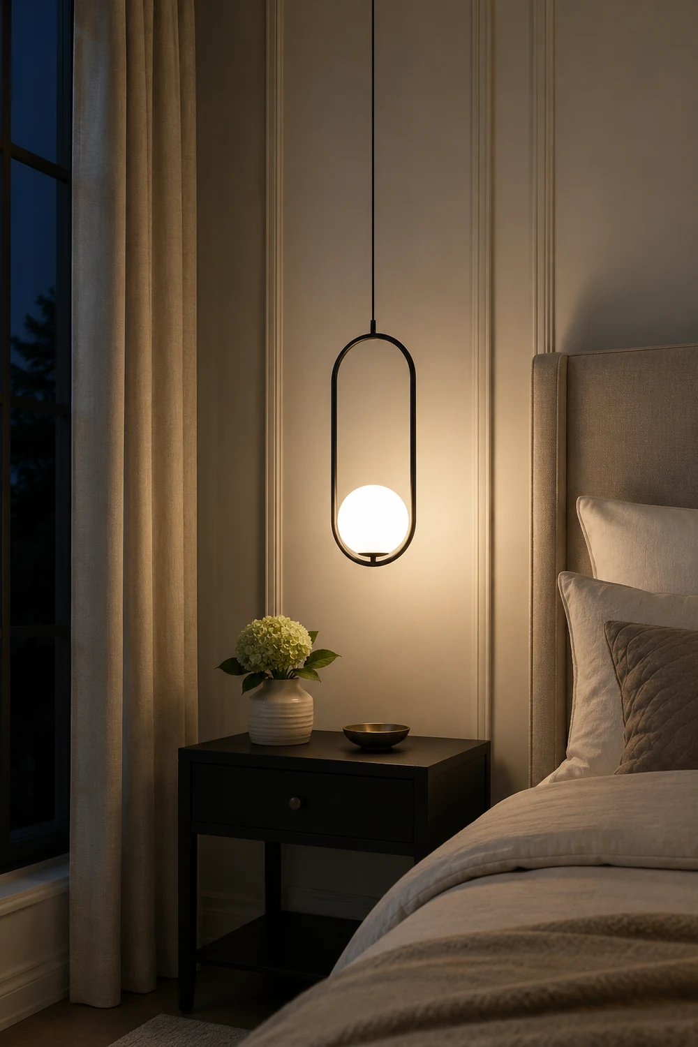 Valentina Modern Globe Metal/Glass Pendant Light, 3 Style - Lumpaz