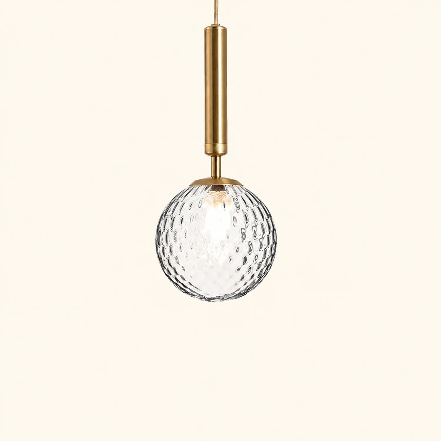Valentina Modern Glass Ball Pendant Light, White/Clear - Lumpaz