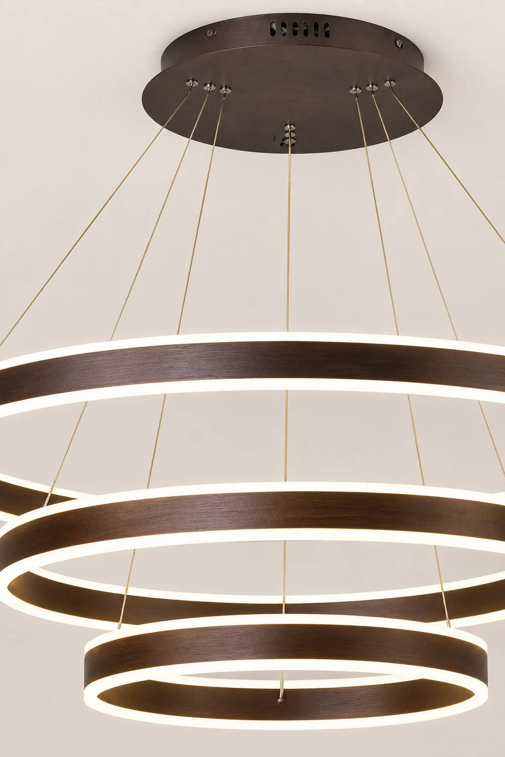 Arisha Moderne Minimaliste Coffee LED Pendant Light, 3 Ring - Lumpaz