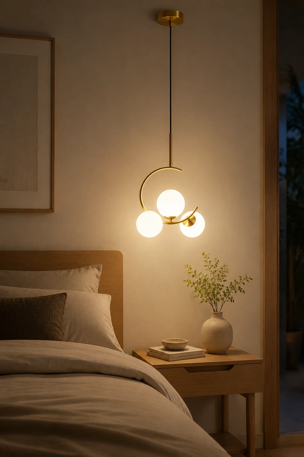 Valentina Modern Glass Globe Pendant Light, Metal & Glass, 3 Style - Lumpaz