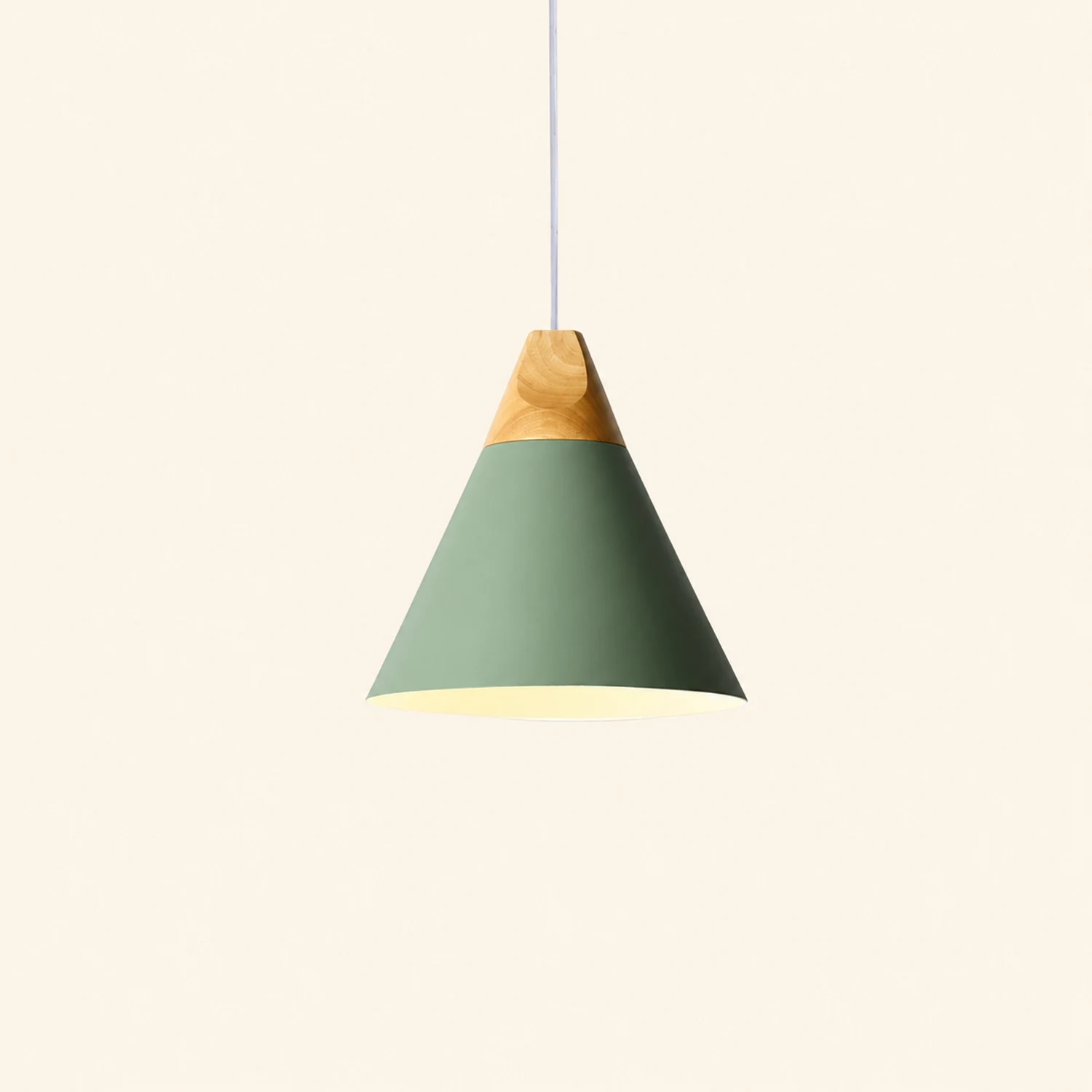 Morandi Multi-Shaped Wood And Metal Pendant Light, 6 Colors - Lumpaz
