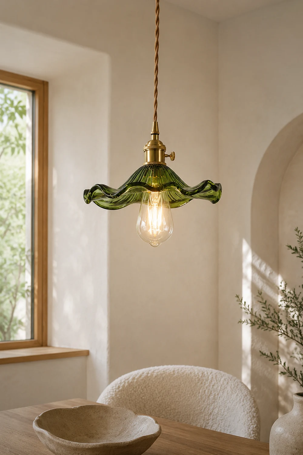 Glass Hibiscus Flower Pendant Light - Lumpaz