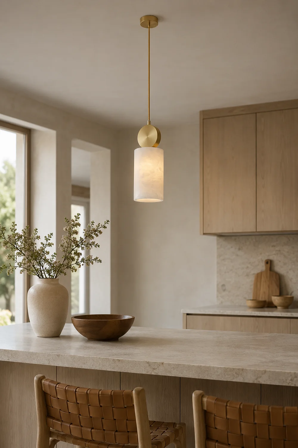 Etruscan Aabaster Pendant Light - Lumpaz