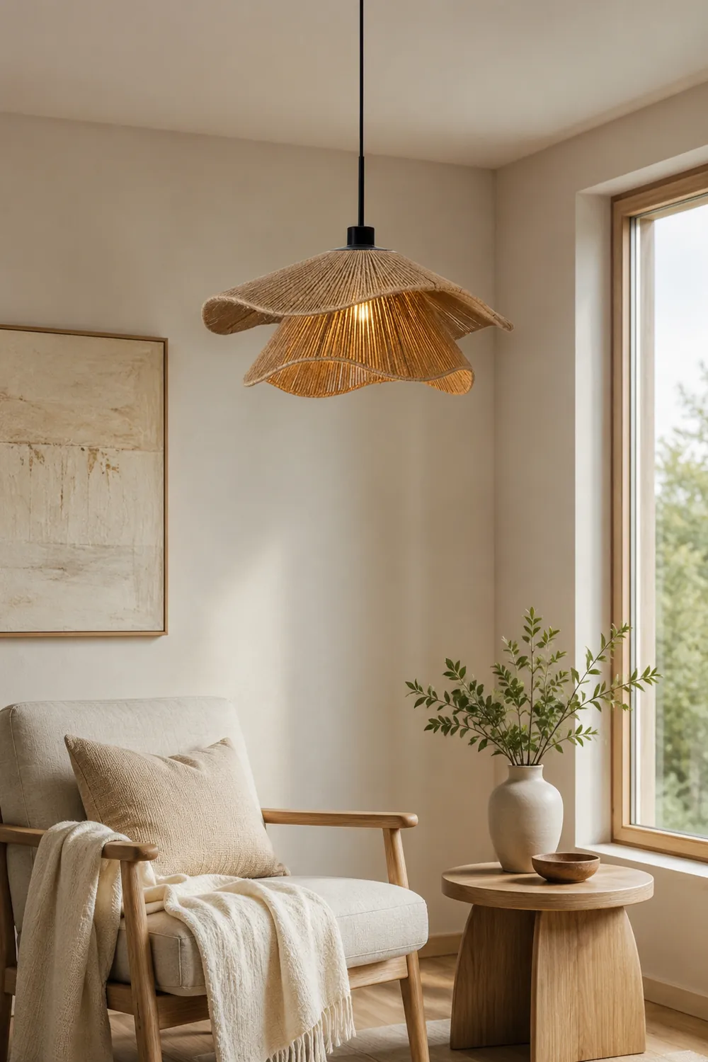 Handmade Straw Hat Pendant Lamp - Lumpaz