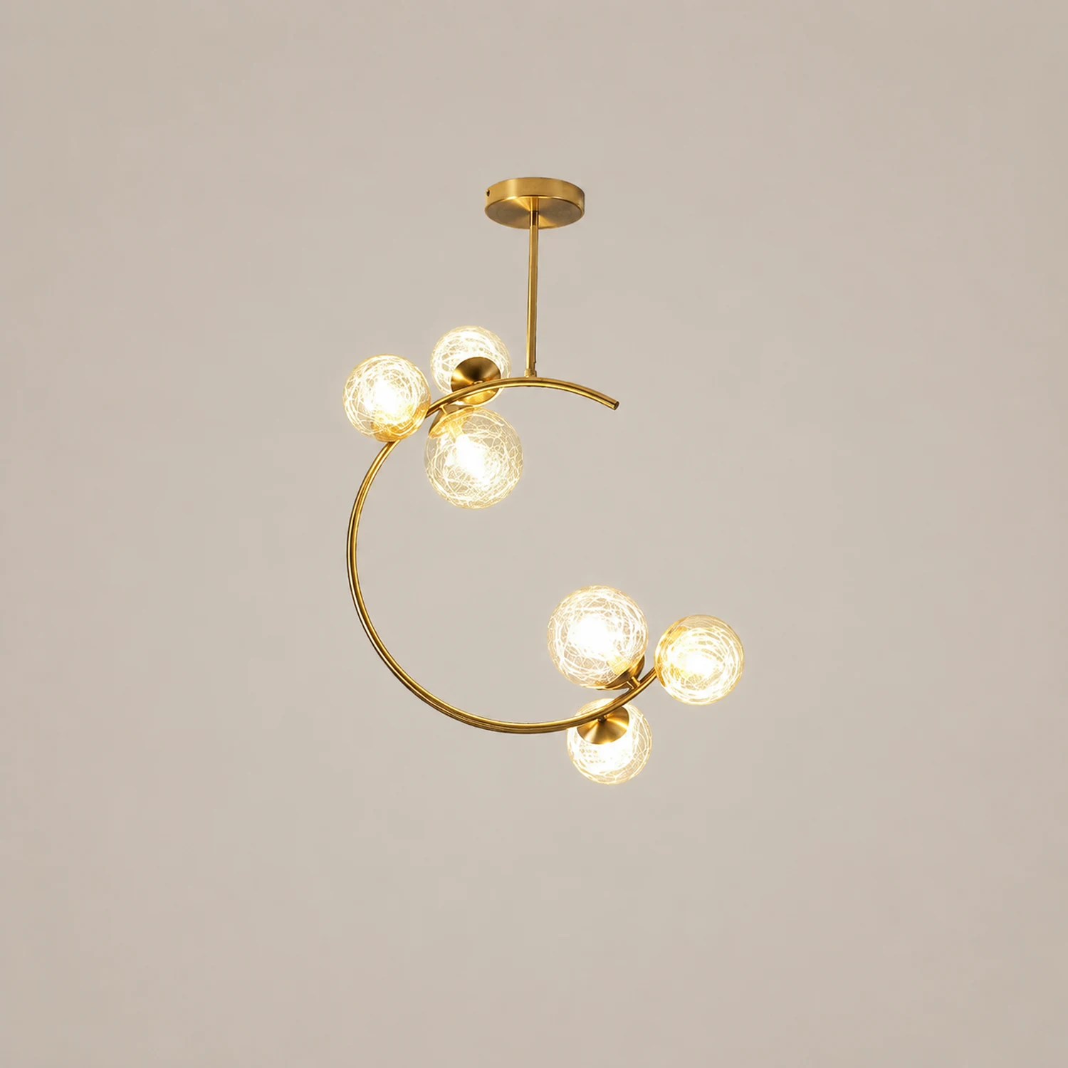 Valentina Modern Glass Globe Pendant Light, Metal & Glass, 3 Style - Lumpaz