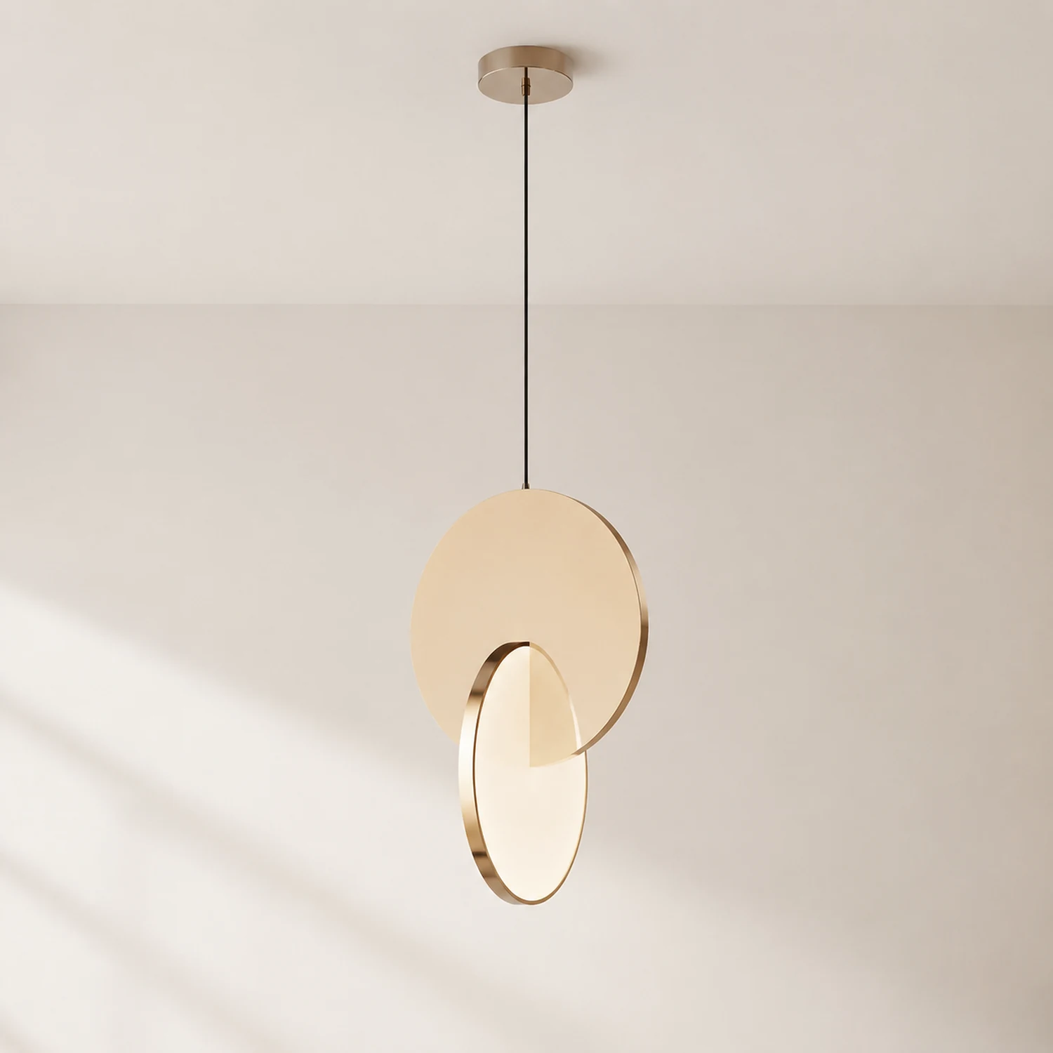 Welsh Pendant Light, Disc, Gold/Silver - Lumpaz