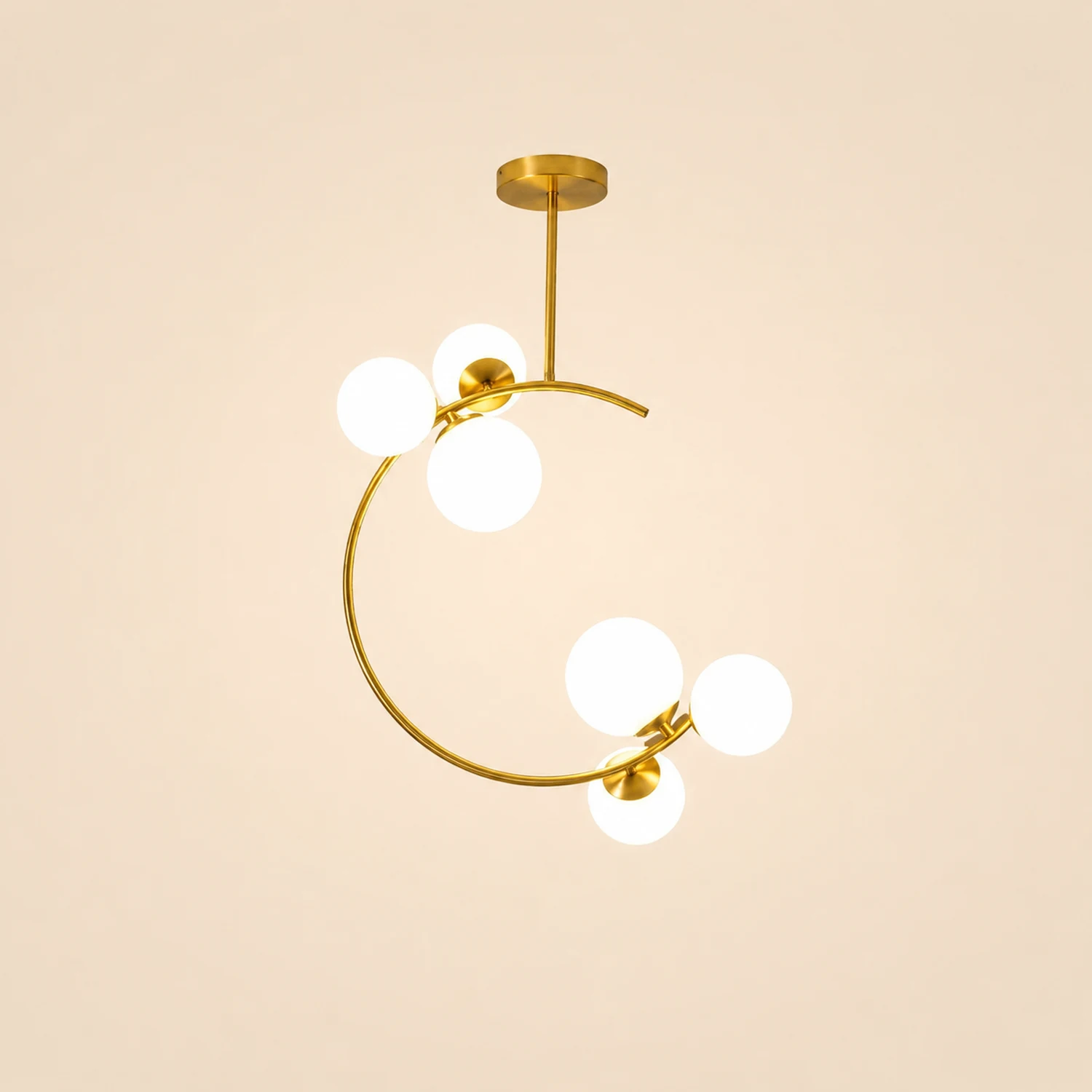 Valentina Modern Glass Globe Pendant Light, Metal & Glass, 3 Style - Lumpaz