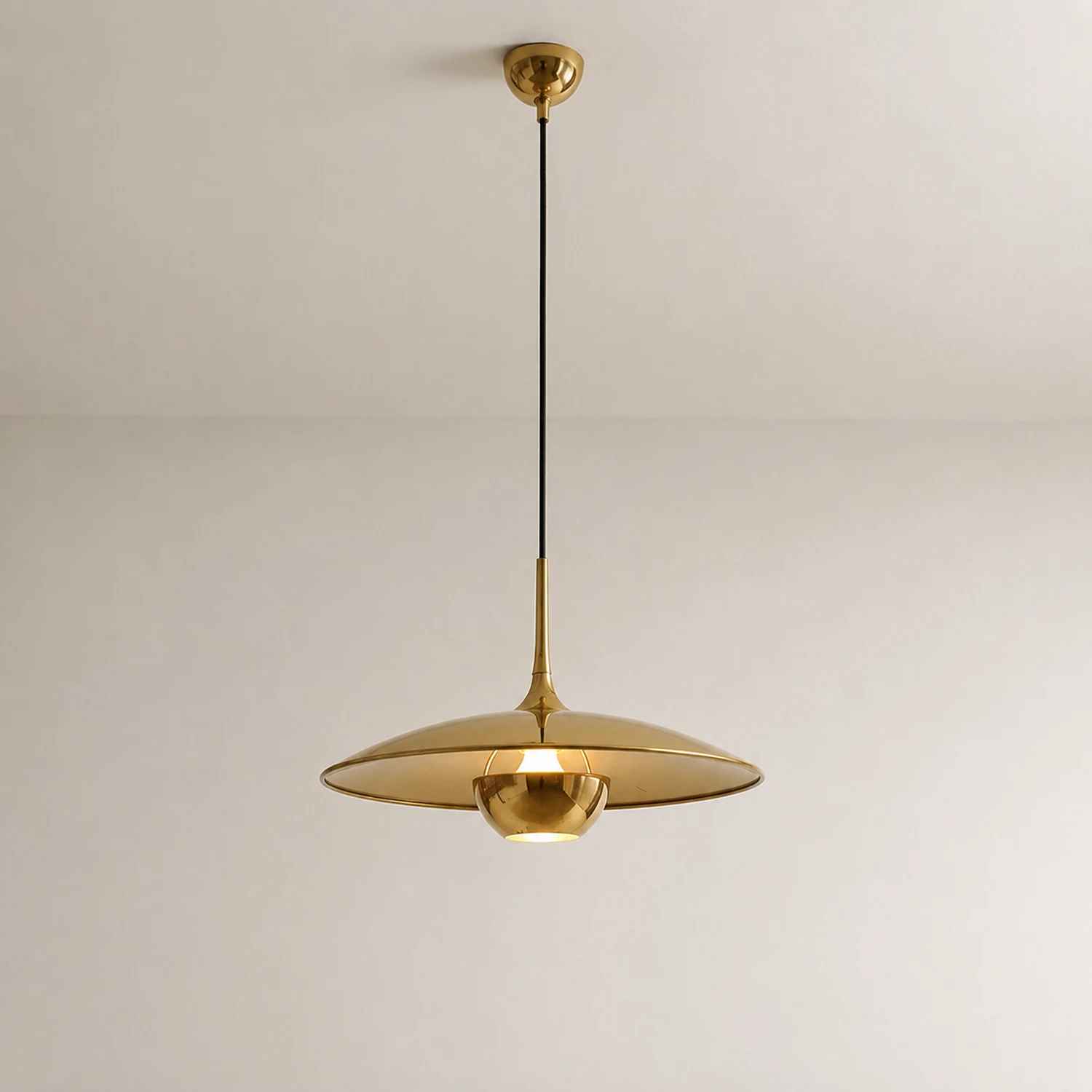 Cairns Minimalist Metal Pendant Light, Gold - Lumpaz