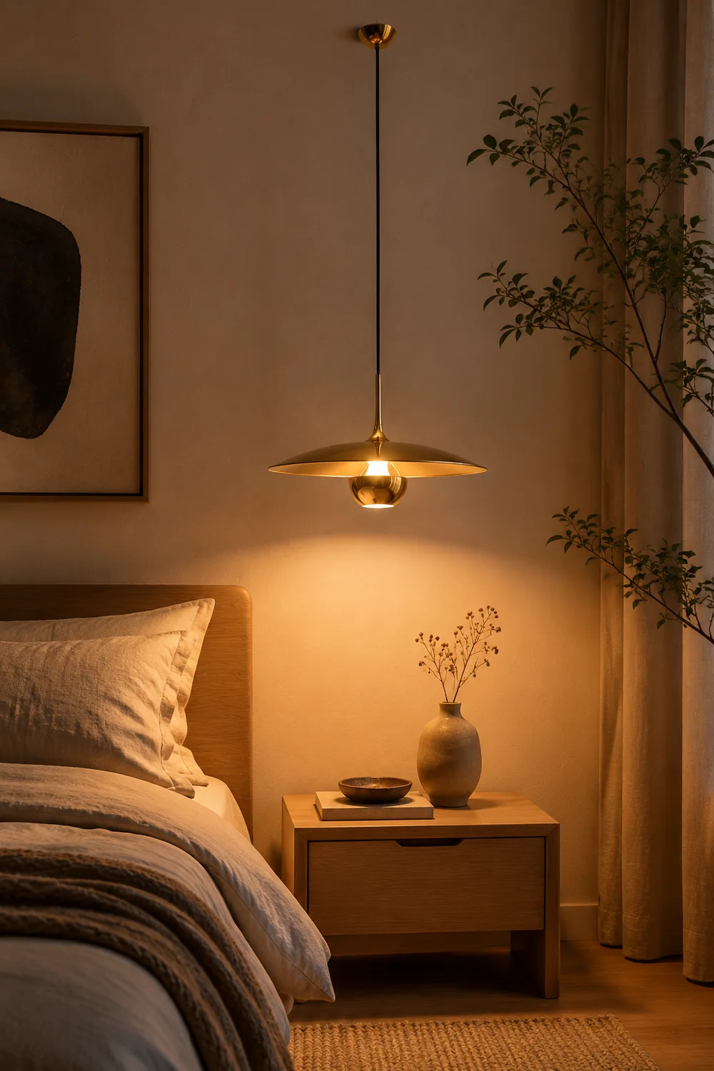 Cairns Minimalist Metal Pendant Light, Gold - Lumpaz