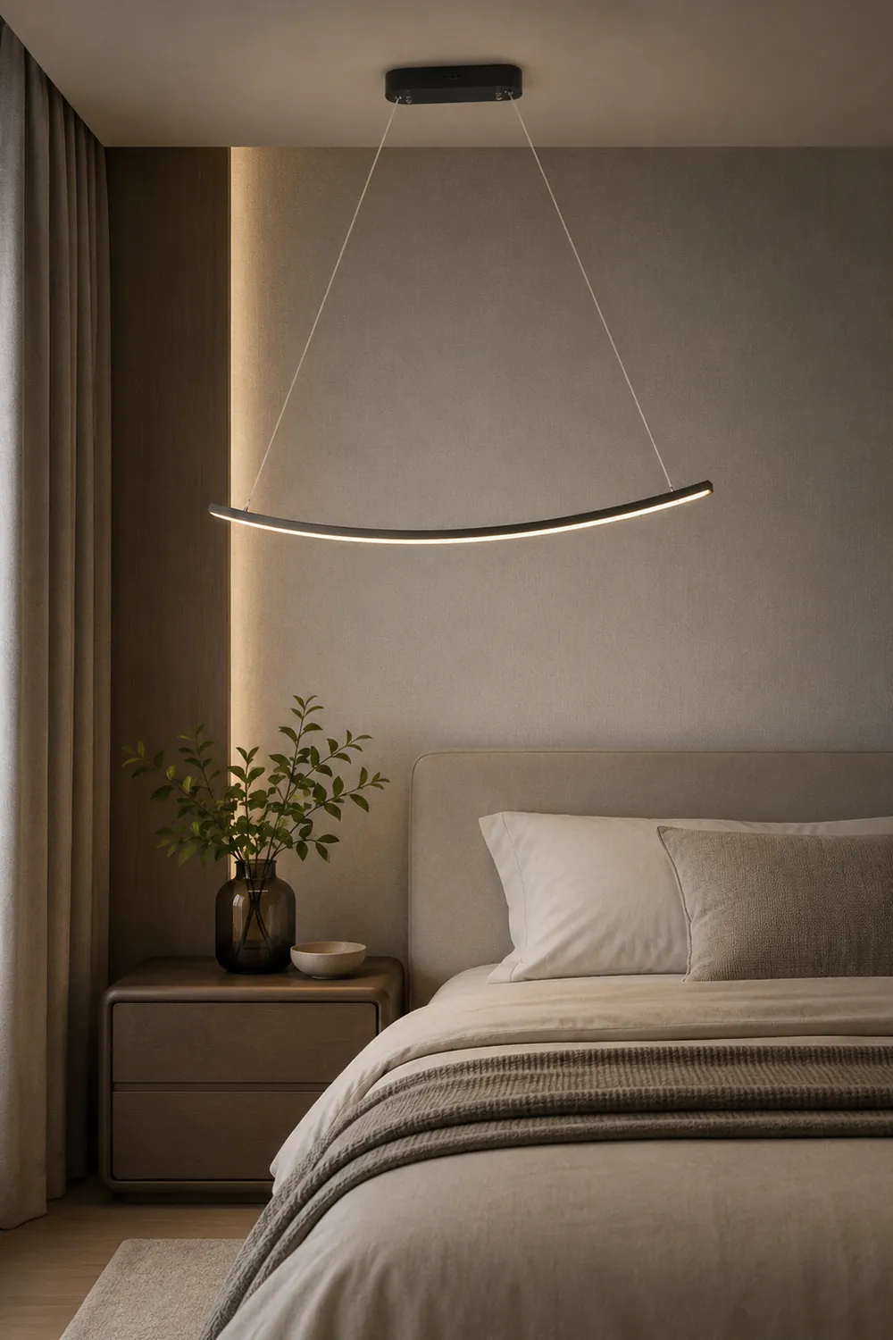 Minimalist Linear Metal Pendant Light - Lumpaz