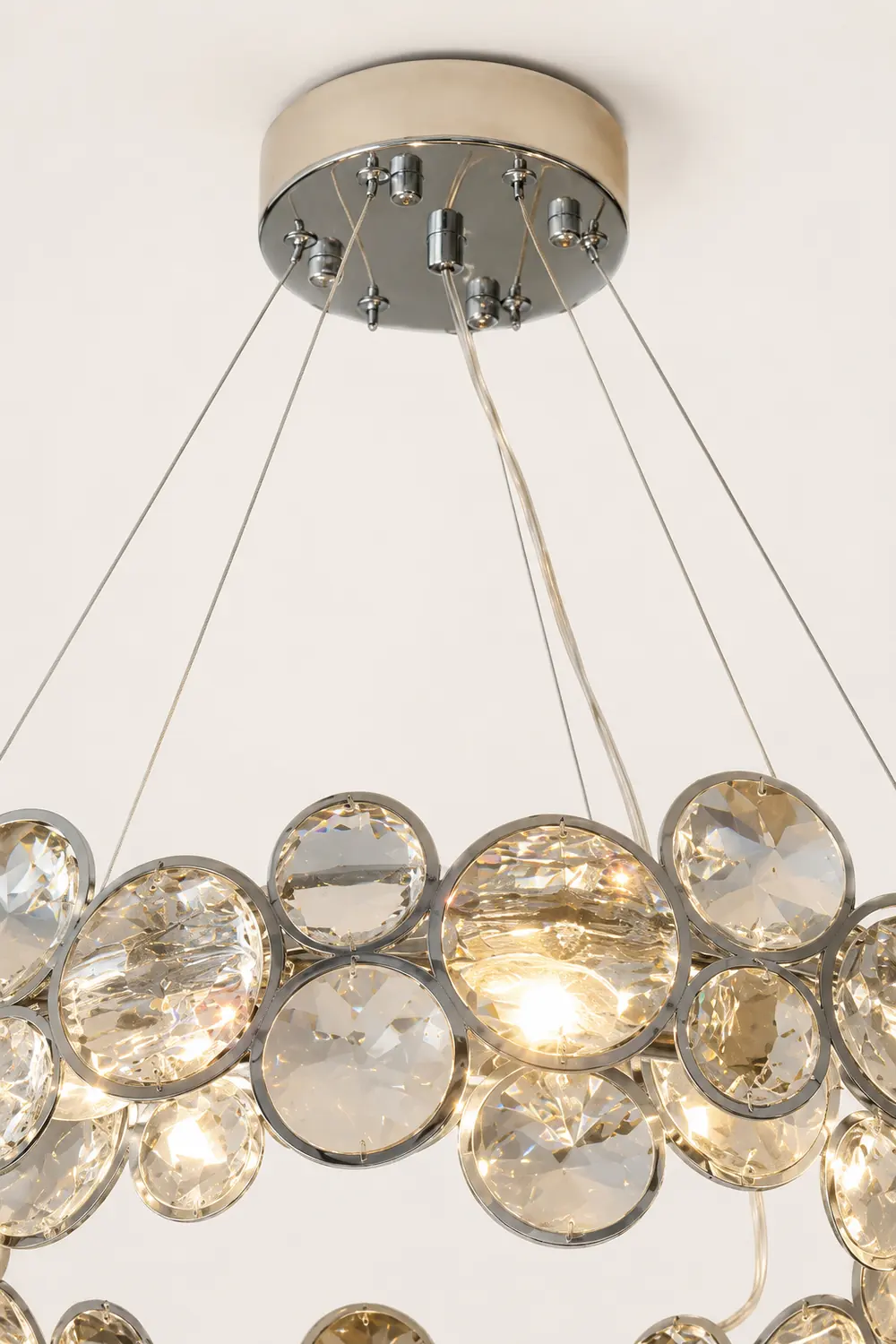 Chrome Round Crystal Chandelier - Lumpaz