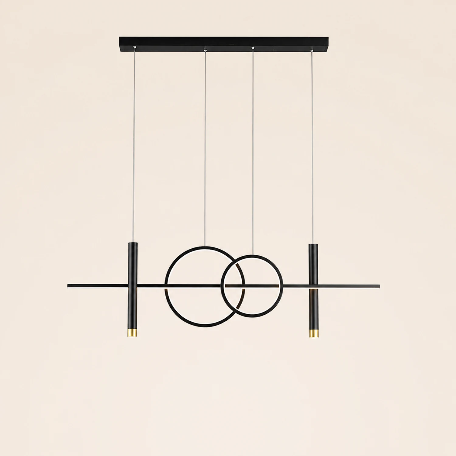 Madina Scandinavian Metal Pendant Light, Black/Gold - Lumpaz