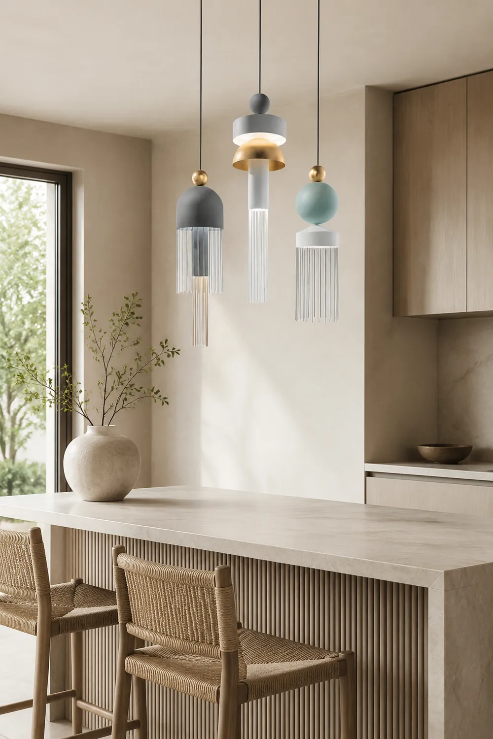 Colon Modern Tassel Metal Pendant Light - Lumpaz