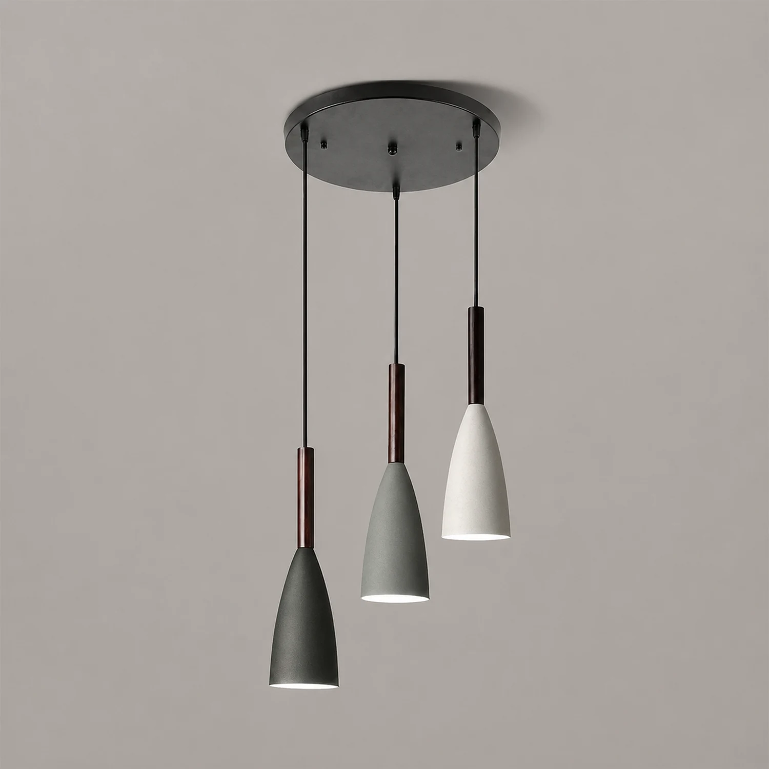 Morandi Kitchen Island Pendant Light Cluster, Wood/Metal - Lumpaz