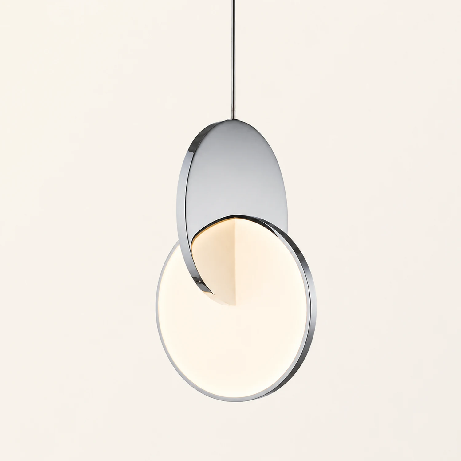 Welsh Pendant Light, Disc, Gold/Silver - Lumpaz