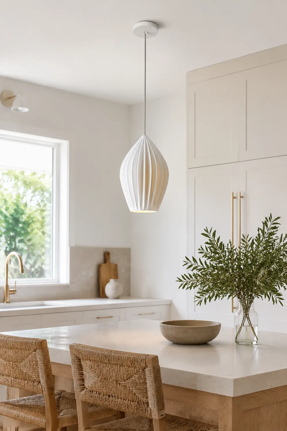 Ceramic Ribbed Pendant light - Lumpaz