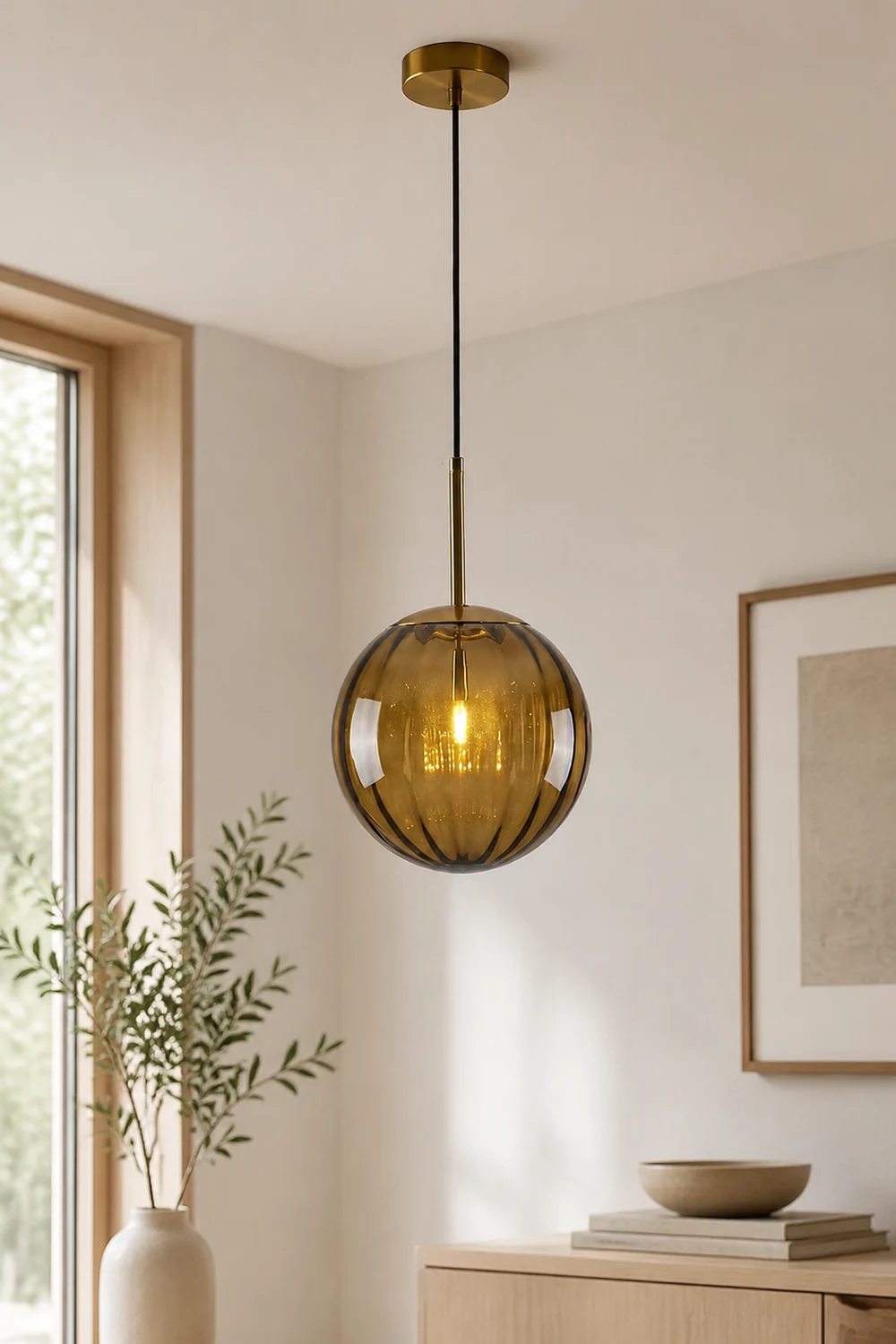 Hailie Modern Pendant Light Clear Bubble Gradient, Glass - Lumpaz