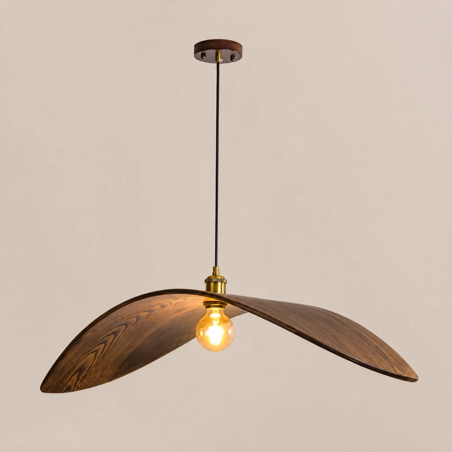 Curve Wooden Pendant Lamp - Lumpaz