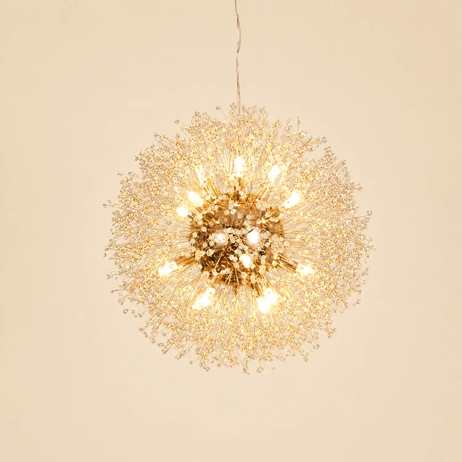 Lili Elegant Dandelion Metal/Acrylic Pendant Light, Gold/Chorme - Lumpaz