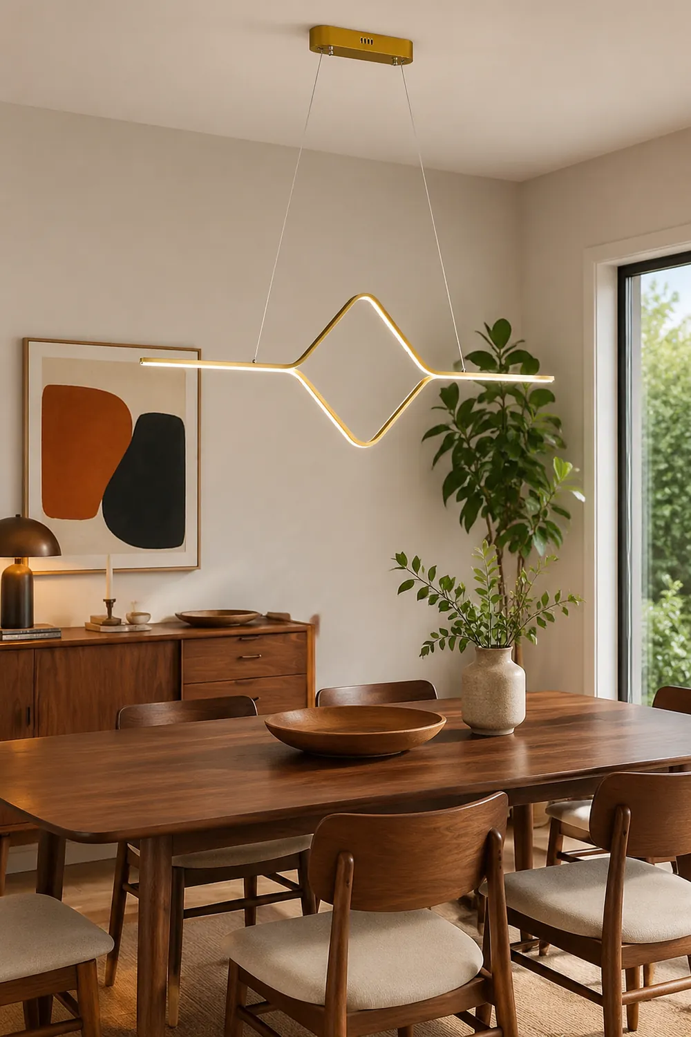 Bouvet Modern Linear Square Pendant Light, , Gold/Black - Lumpaz