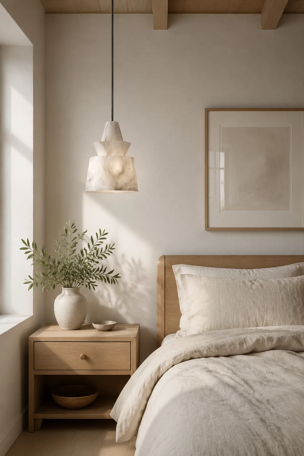 White Alabaster  Pendant Light - Lumpaz