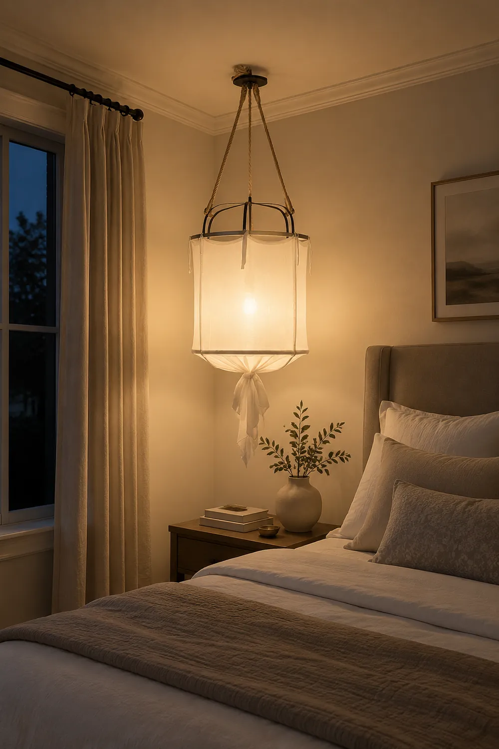 Provence Linen Pendant Light - Lumpaz