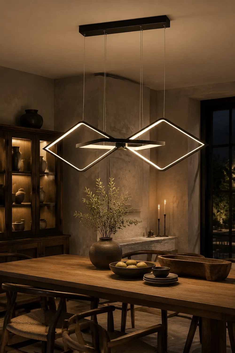 Bouvet Minimalist Geometric Metal Pendant Light, Black/Gold - Lumpaz