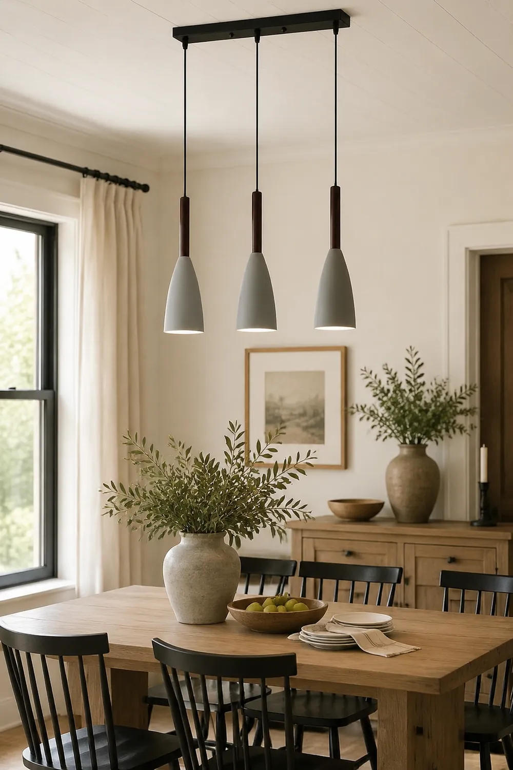 Morandi Kitchen Island Pendant Light Cluster, Wood/Metal - Lumpaz