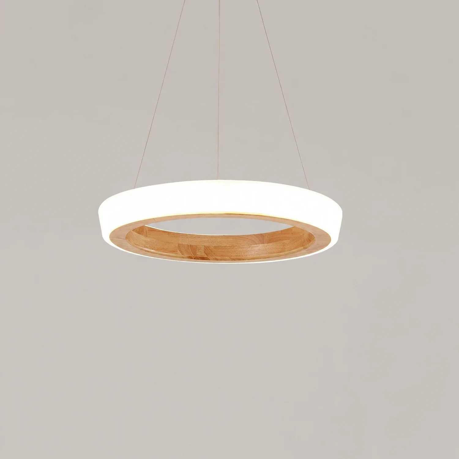 Ozawa Modern Ring Wood Pendant Light - Lumpaz