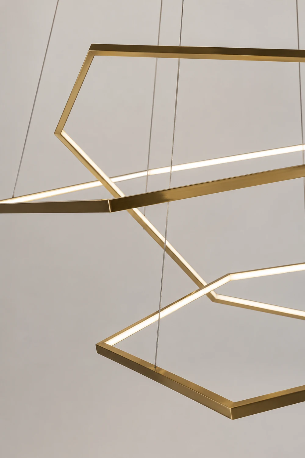 Edge Minimalist Geomatic Metal Pendant Light, Gold, DIY - Lumpaz